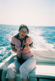 laughing on the motorboat to the adriatic sea caves